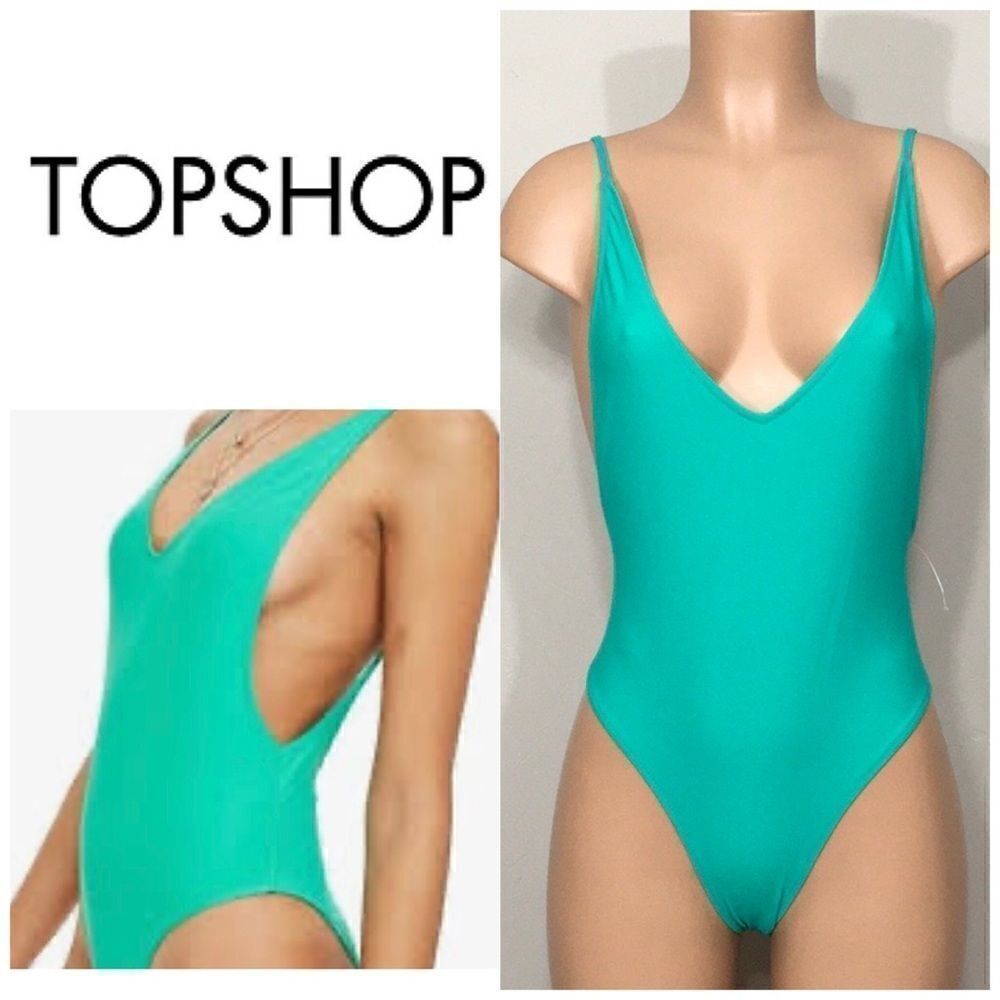 TOPSHOP green swimsuit. 